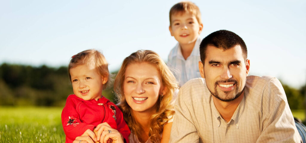 A family of four, learning about how to use HSAs for orthodontics
